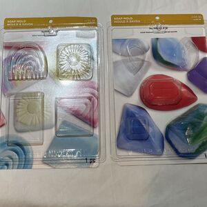 Soap Mold Summer Plastic Clear Flower Rainbow Square &Gems 2 New Packs